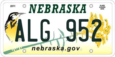 NE license plate ALG952