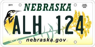 NE license plate ALH124