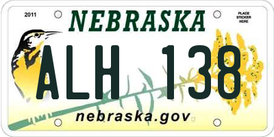 NE license plate ALH138