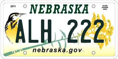 NE license plate ALH222