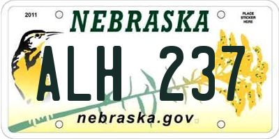 NE license plate ALH237