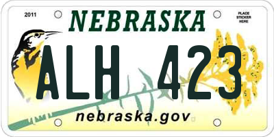 NE license plate ALH423