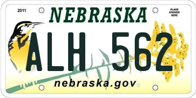 NE license plate ALH562