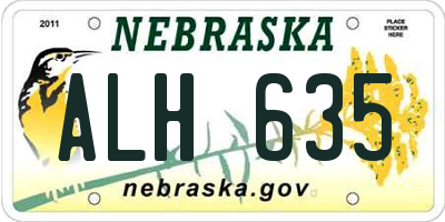 NE license plate ALH635