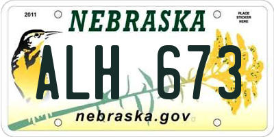 NE license plate ALH673