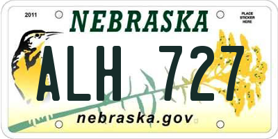 NE license plate ALH727