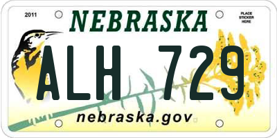 NE license plate ALH729