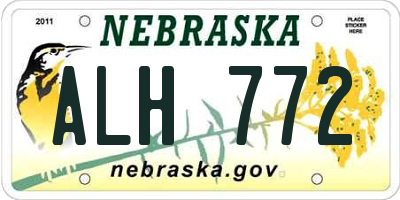 NE license plate ALH772
