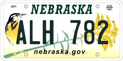 NE license plate ALH782