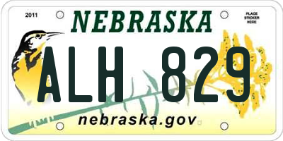 NE license plate ALH829