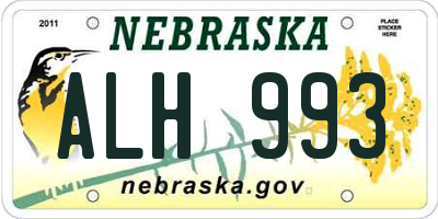 NE license plate ALH993
