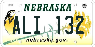 NE license plate ALI132