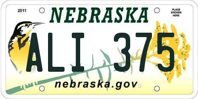 NE license plate ALI375