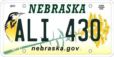 NE license plate ALI430