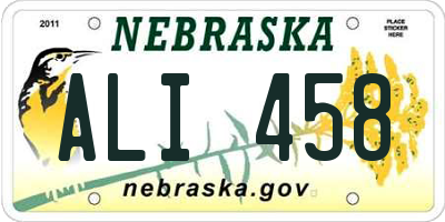 NE license plate ALI458