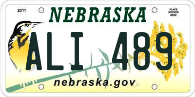 NE license plate ALI489