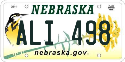NE license plate ALI498