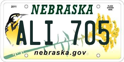 NE license plate ALI705
