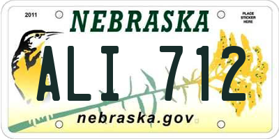 NE license plate ALI712