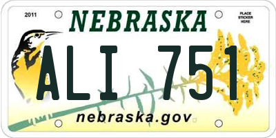 NE license plate ALI751