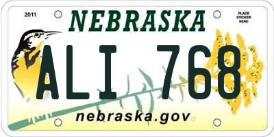 NE license plate ALI768
