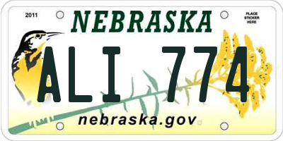 NE license plate ALI774