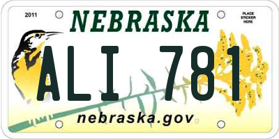 NE license plate ALI781
