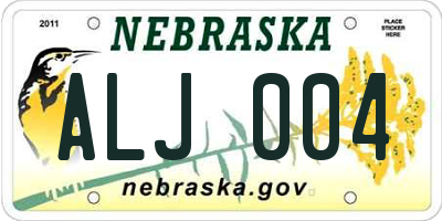 NE license plate ALJ004