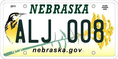 NE license plate ALJ008