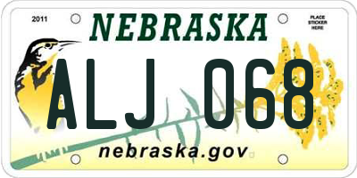 NE license plate ALJ068