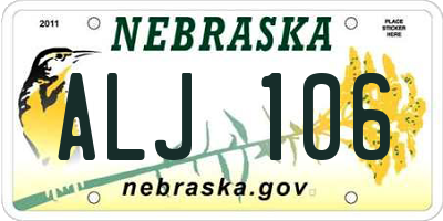 NE license plate ALJ106