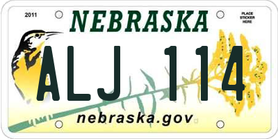 NE license plate ALJ114