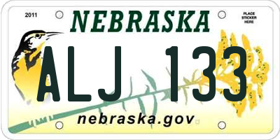 NE license plate ALJ133