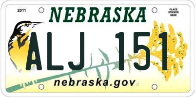 NE license plate ALJ151