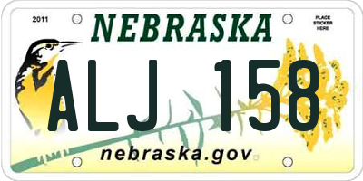 NE license plate ALJ158