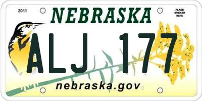 NE license plate ALJ177