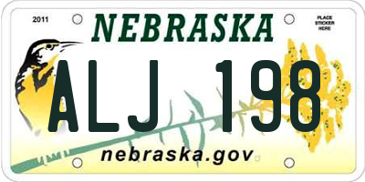 NE license plate ALJ198
