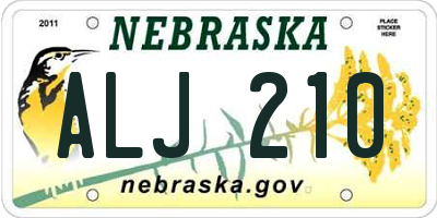 NE license plate ALJ210