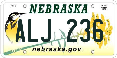 NE license plate ALJ236