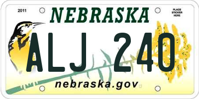 NE license plate ALJ240