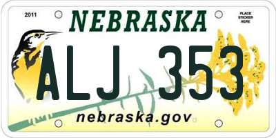 NE license plate ALJ353