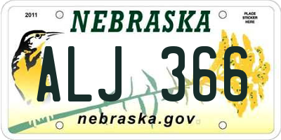 NE license plate ALJ366
