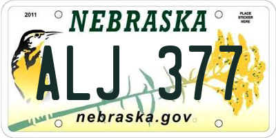 NE license plate ALJ377