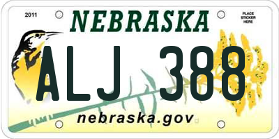NE license plate ALJ388