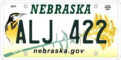 NE license plate ALJ422