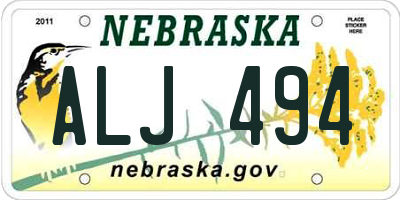 NE license plate ALJ494