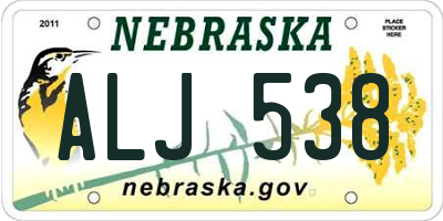 NE license plate ALJ538