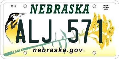 NE license plate ALJ571