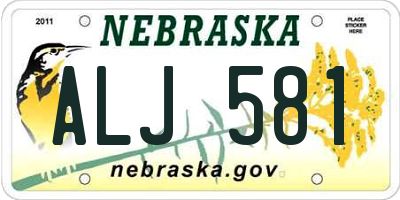 NE license plate ALJ581