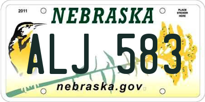 NE license plate ALJ583